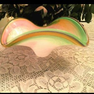Murano Italian Art Glass Bowl Centerpiece Swirl